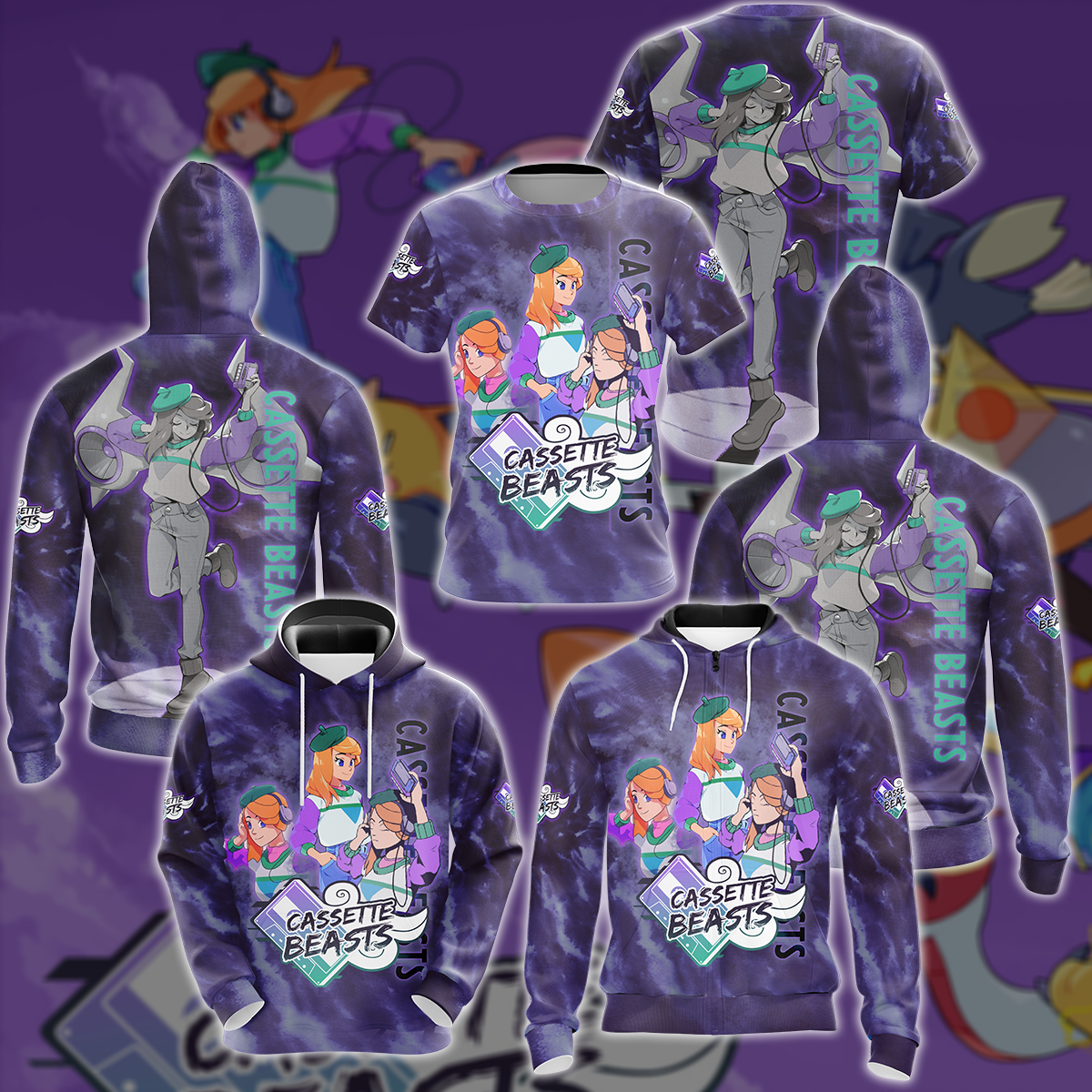 Cassette Beasts Video Game All-Over T-shirt Hoodie Tank Top Hawaiian Shirt Beach Shorts Joggers