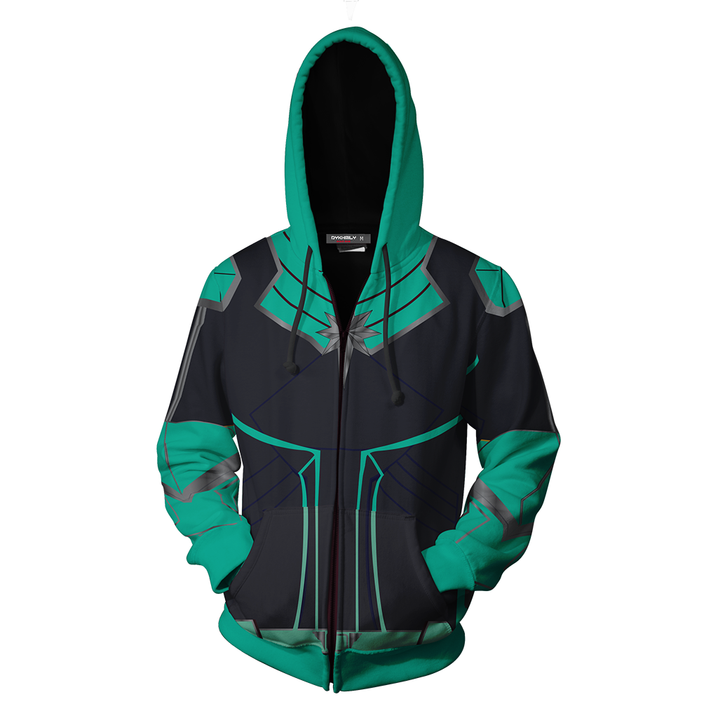 Captain Marvel 2019 Cosplay Zip Up Hoodie Jacket
