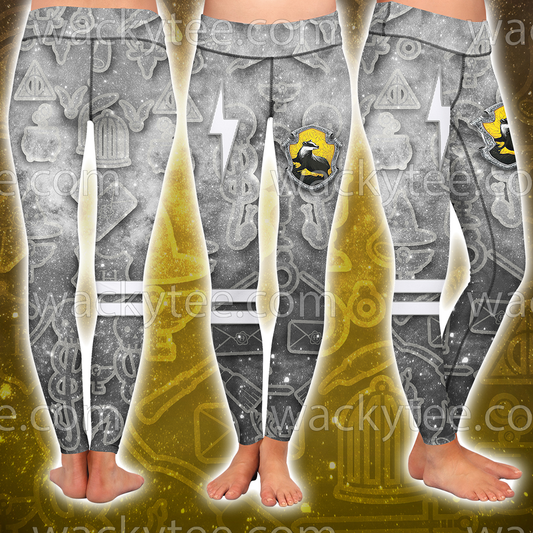 Hufflepuff Logo Harry Potter New Collection 3D Leggings S