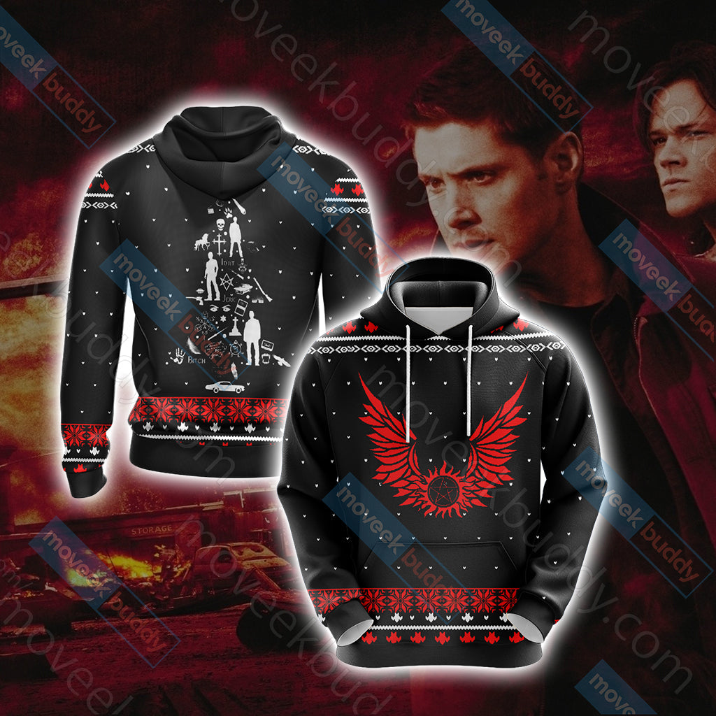 Supernatural Christmas Style Unisex 3D T-shirt Hoodie S