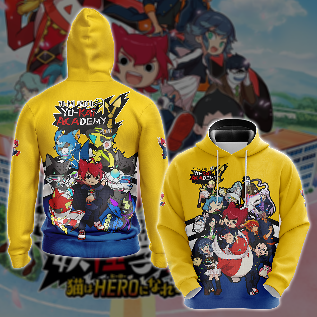 Yo-kai Watch Jam: Yo-kai Academy Y Video Game 3D All Over Printed T-shirt Tank Top Zip Hoodie Pullover Hoodie Hawaiian Shirt Beach Shorts Jogger Hoodie S
