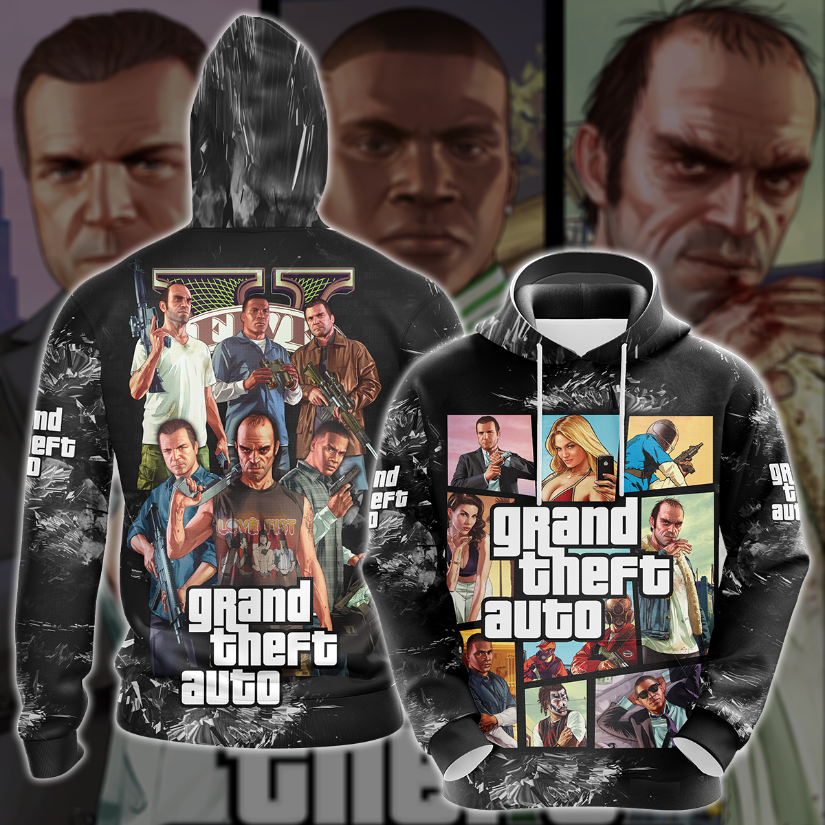 Grand Theft Auto 5 Video Game 3D All Over Printed T-shirt Tank Top Zip Hoodie Pullover Hoodie Hawaiian Shirt Beach Shorts Joggers Hoodie S