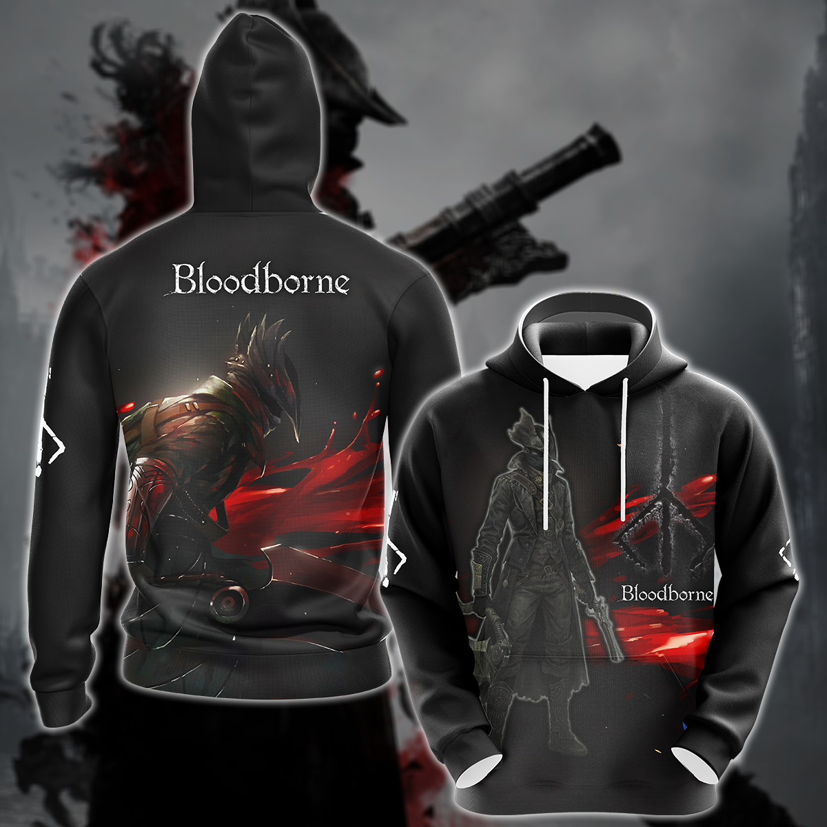 Bloodborne Video Game 3D All Over Printed T-shirt Tank Top Zip Hoodie Pullover Hoodie Hawaiian Shirt Beach Shorts Jogger Hoodie S