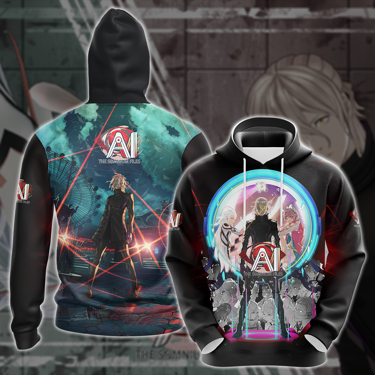 AI: The Somnium Files Video Game All Over Printed T-shirt Tank Top Zip Hoodie Pullover Hoodie Hawaiian Shirt Beach Shorts Joggers Hoodie S