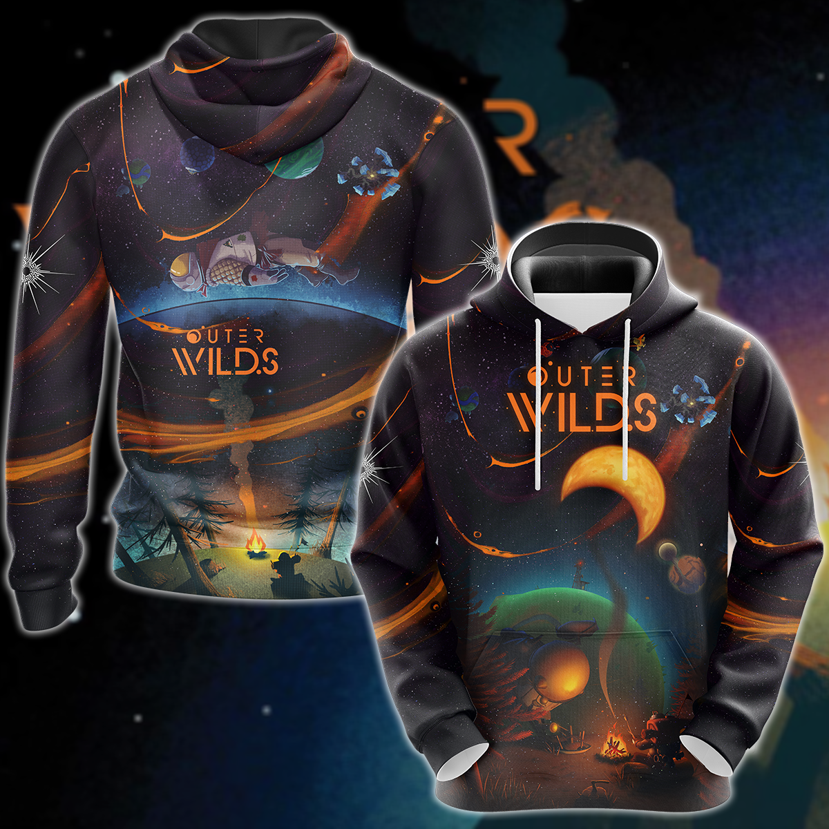 Outer Wilds Video Game 3D All Over Print T-shirt Tank Top Zip Hoodie Pullover Hoodie Hawaiian Shirt Beach Shorts Jogger Hoodie S