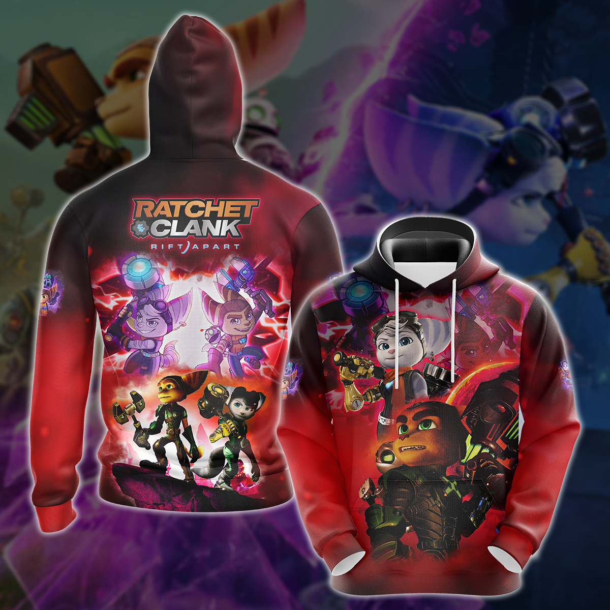 Ratchet & Clank: Rift Apart Video Game 3D All Over Printed T-shirt Tank Top Zip Hoodie Pullover Hoodie Hawaiian Shirt Beach Shorts Jogger Hoodie S