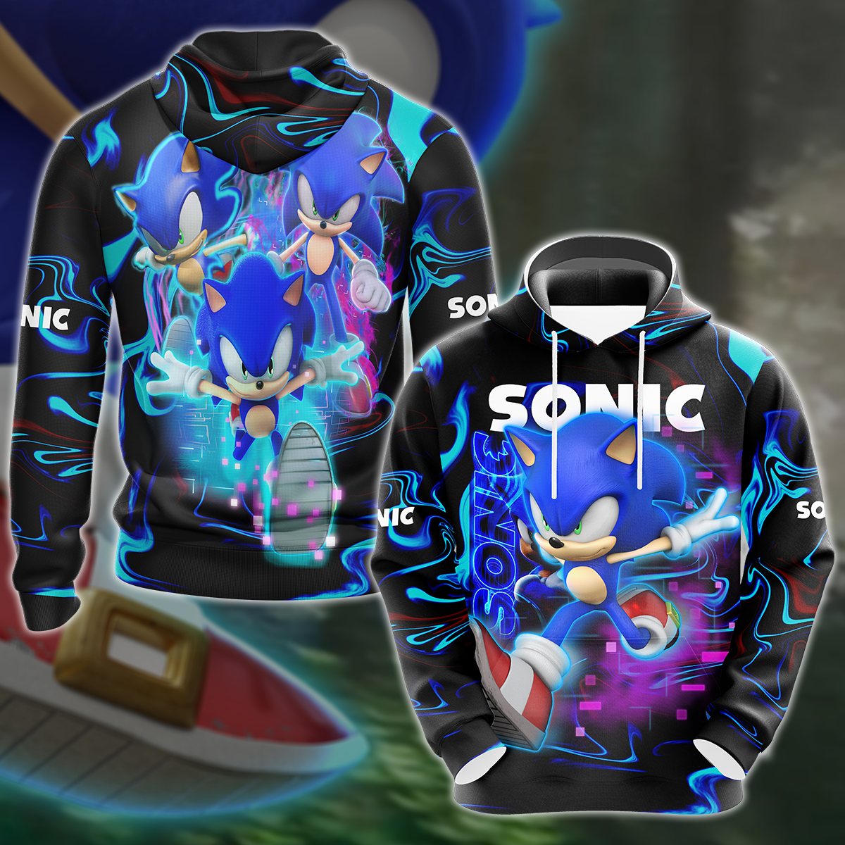 Sonic Video Game 3D All Over Print T-shirt Tank Top Zip Hoodie Pullover Hoodie Hawaiian Shirt Beach Shorts Jogger Hoodie S