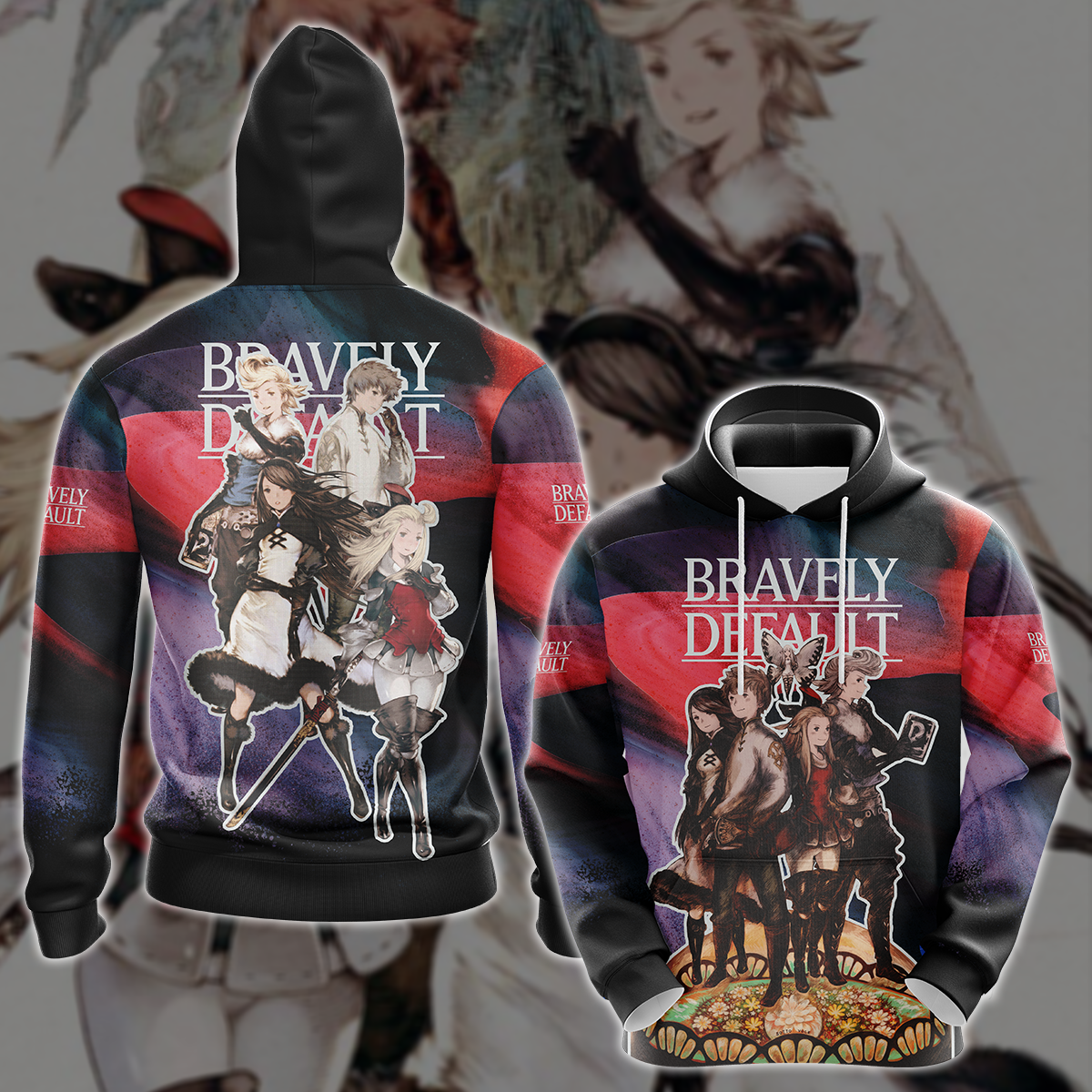 Bravely Default Video Game 3D All Over Printed T-shirt Tank Top Zip Hoodie Pullover Hoodie Hawaiian Shirt Beach Shorts Jogger Hoodie S