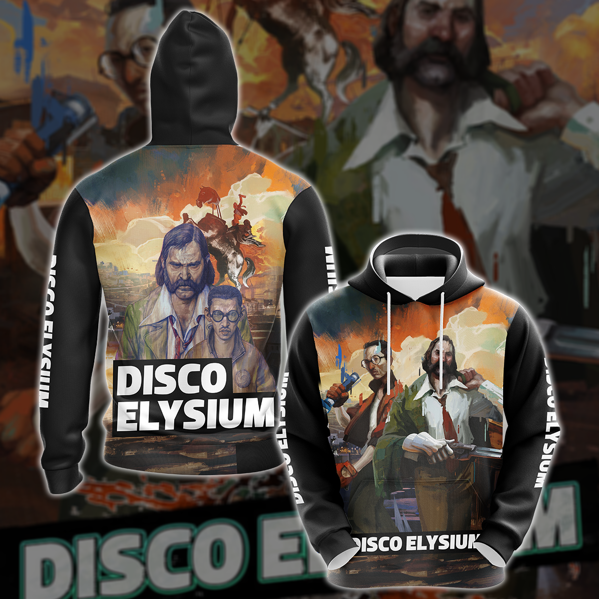 Disco Elysium Video Game All-Over T-shirt Hoodie Tank Top Hawaiian Shirt Beach Shorts Joggers Hoodie S
