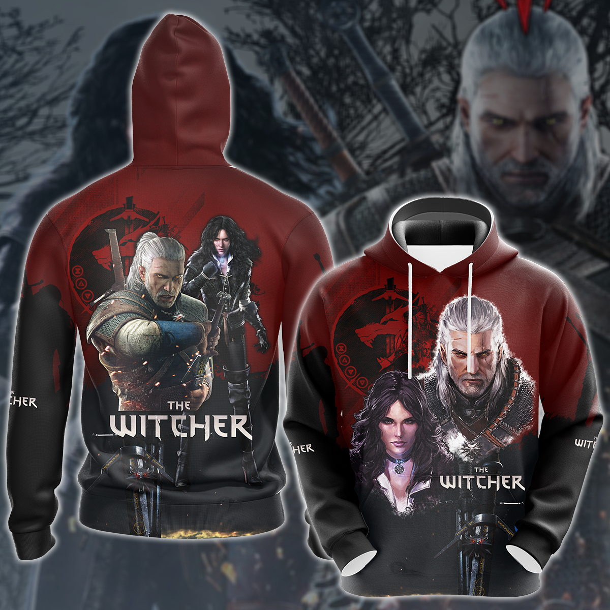 The Witcher Geralt & Yennefer Video Game 3D All Over Printed T-shirt Tank Top Zip Hoodie Pullover Hoodie Hawaiian Shirt Beach Shorts Jogger Hoodie S