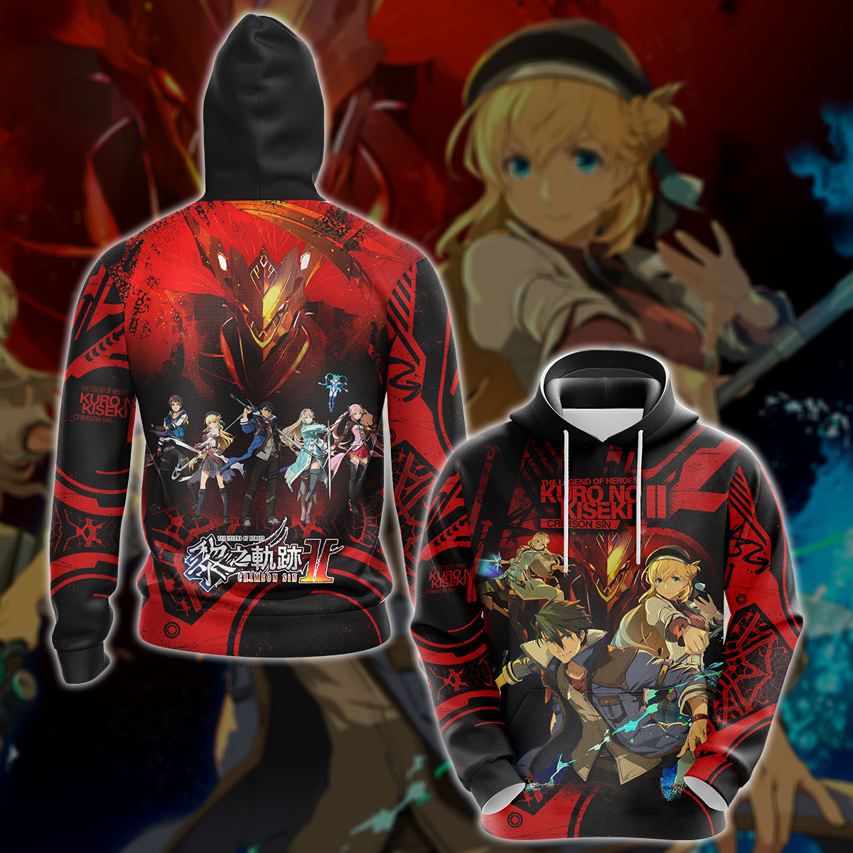 The Legend of Heroes: Kuro no Kiseki II – Crimson Sin Video Game 3D All Over Printed T-shirt Tank Top Zip Hoodie Pullover Hoodie Hawaiian Shirt Beach Shorts Jogger Hoodie S