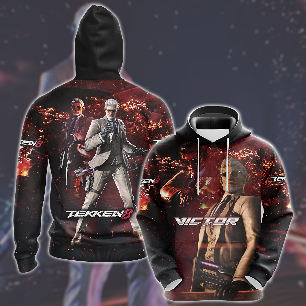 Tekken 8 Victor Video Game All Over Printed T-shirt Tank Top Zip Hoodie Pullover Hoodie Hawaiian Shirt Beach Shorts Joggers Hoodie S