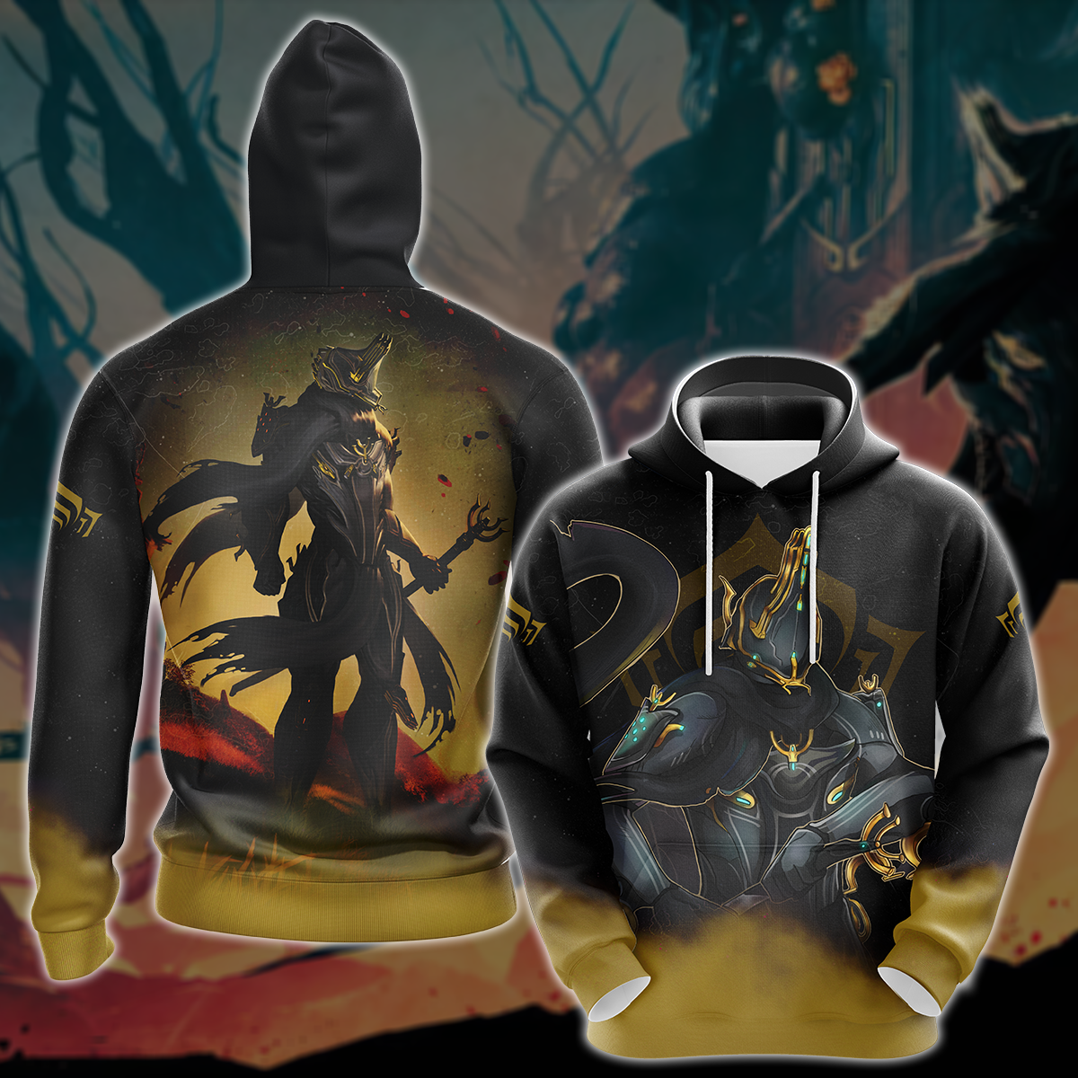 Warframe Video Game All Over Printed T-shirt Tank Top Zip Hoodie Pullover Hoodie Hawaiian Shirt Beach Shorts Joggers Hoodie S