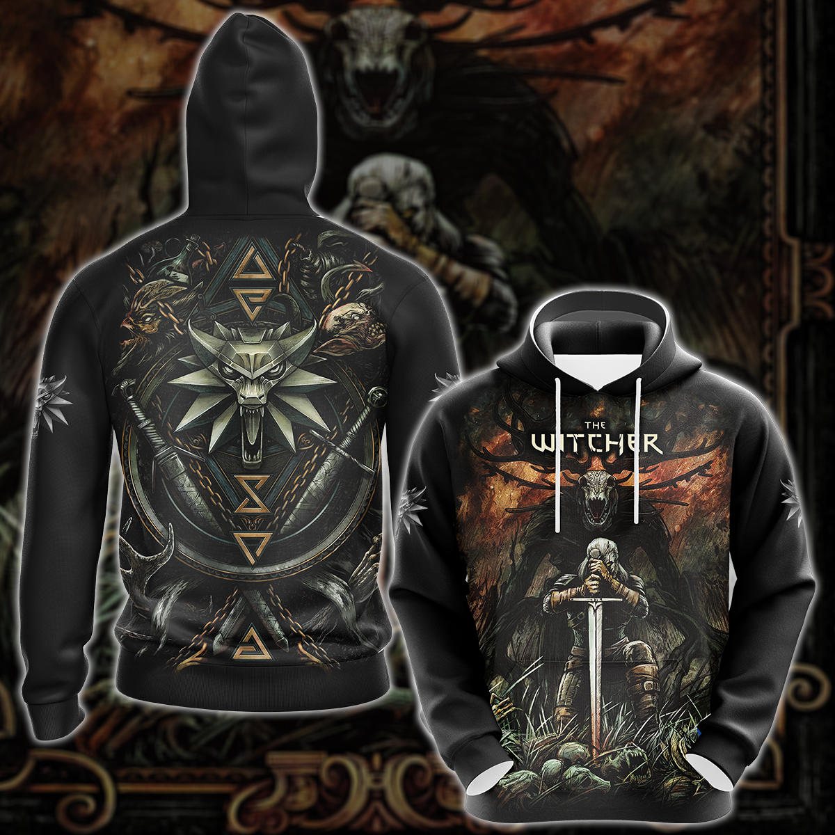 The Witcher Video Game 3D All Over Printed T-shirt Tank Top Zip Hoodie Pullover Hoodie Hawaiian Shirt Beach Shorts Jogger Hoodie S