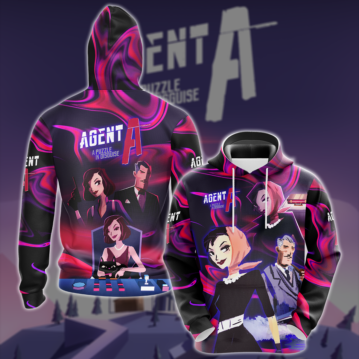 Agent A: Puzzle in disguise Video Game All-Over T-shirt Hoodie Tank Top Hawaiian Shirt Beach Shorts Joggers Hoodie S