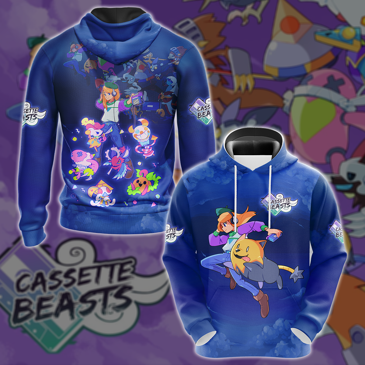 Cassette Beasts Video Game 3D All Over Printed T-shirt Tank Top Zip Hoodie Pullover Hoodie Hawaiian Shirt Beach Shorts Jogger Hoodie S