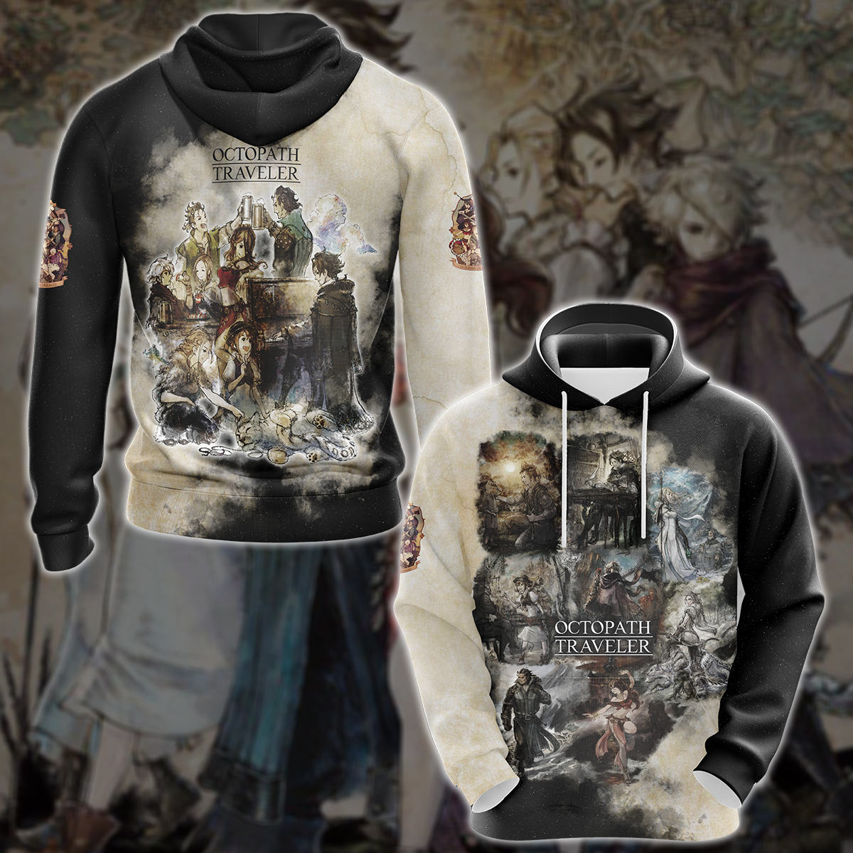 Octopath Traveler Video Game 3D All Over Printed T-shirt Tank Top Zip Hoodie Pullover Hoodie Hawaiian Shirt Beach Shorts Jogger Hoodie S