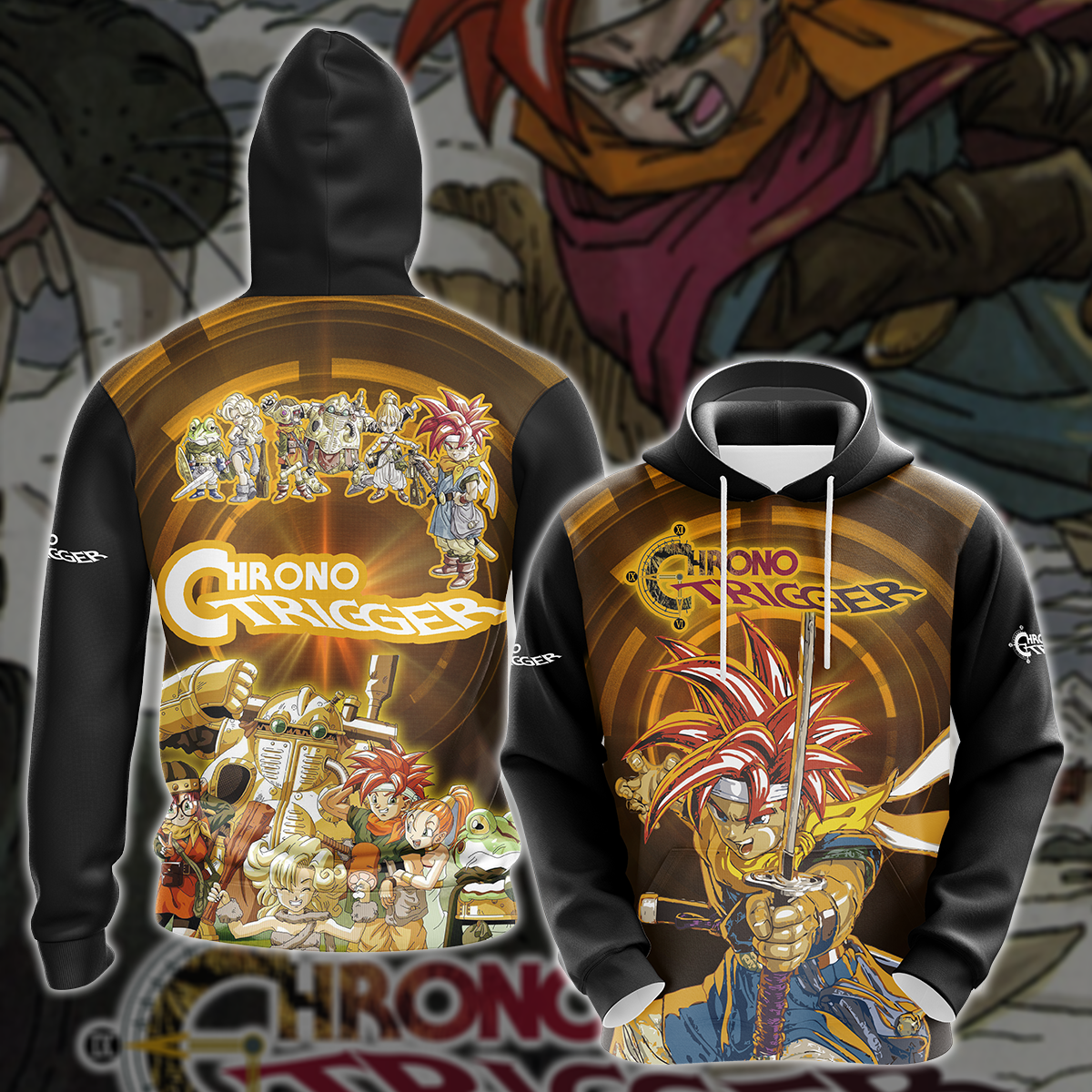 Chrono Trigger Video Game All-Over T-shirt Hoodie Tank Top Hawaiian Shirt Beach Shorts Joggers Hoodie S