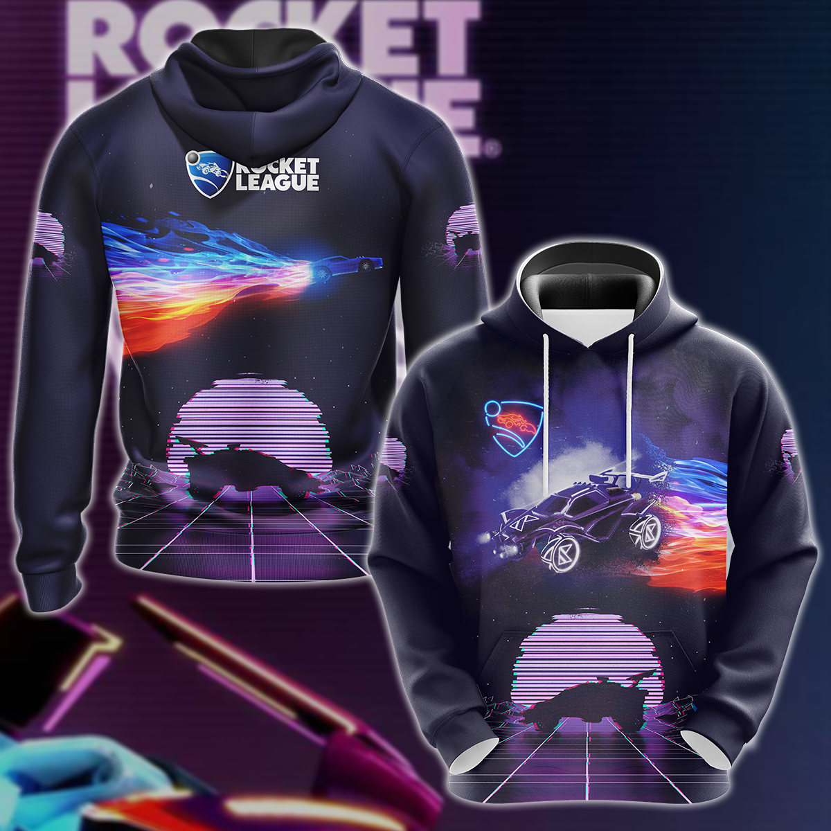 Rocket League Video Game 3D All Over Print T-shirt Tank Top Zip Hoodie Pullover Hoodie Hawaiian Shirt Beach Shorts Jogger Hoodie S