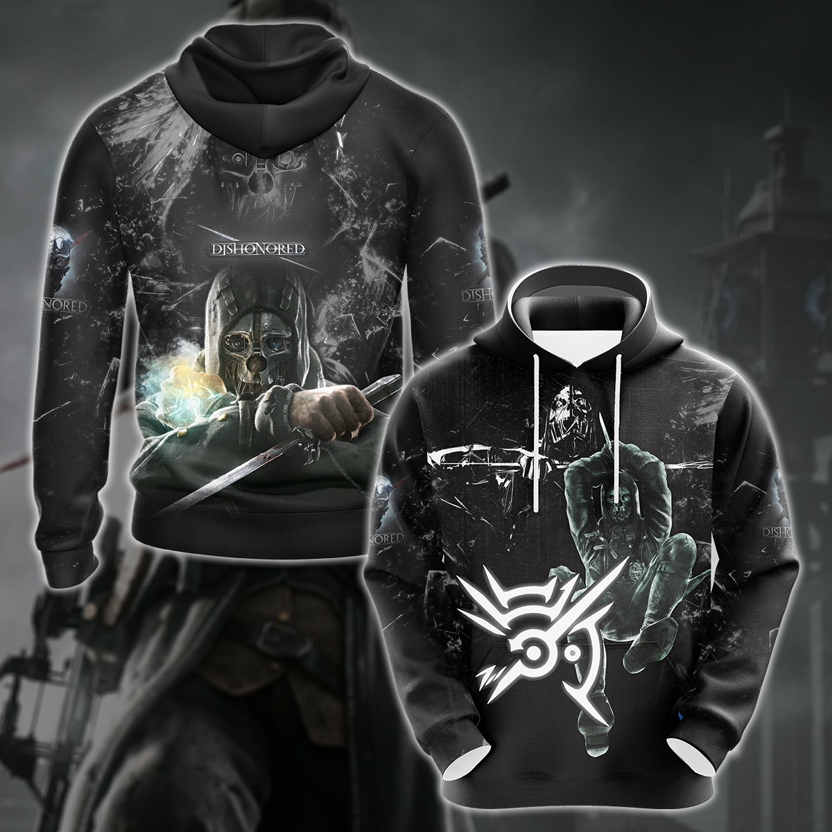 Dishonored Video Game 3D All Over Printed T-shirt Tank Top Zip Hoodie Pullover Hoodie Hawaiian Shirt Beach Shorts Jogger Hoodie S