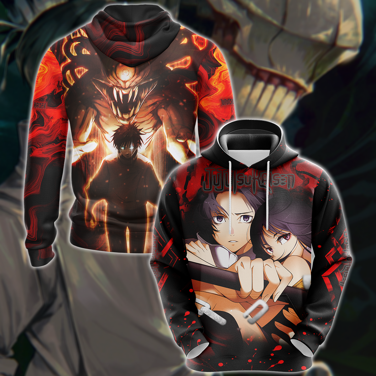 Jujutsu Kaisen Yuta & Cursed Rika 3D All Over Print T-shirt Tank Top Zip Hoodie Pullover Hoodie Hawaiian Shirt Beach Shorts Jogger Hoodie S