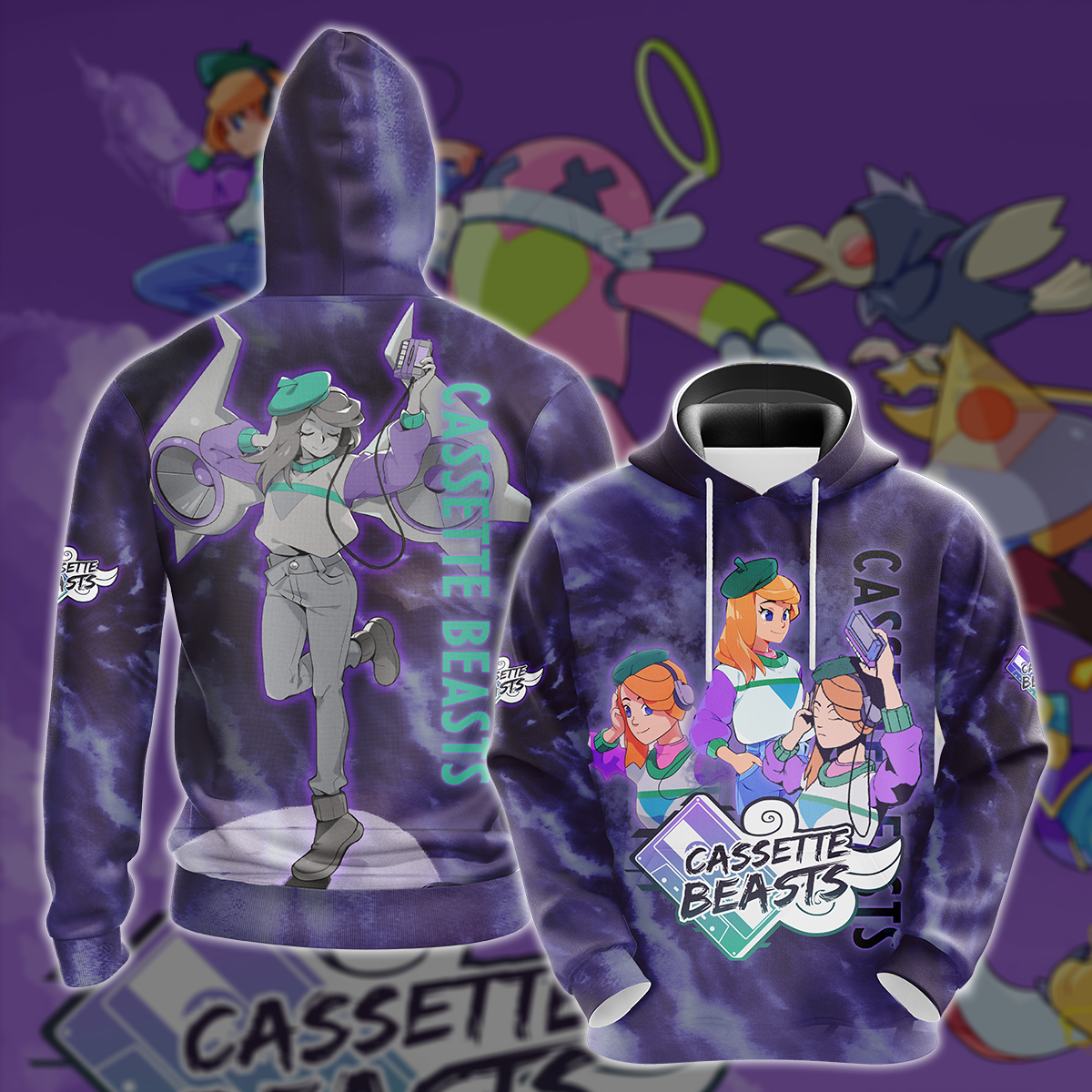 Cassette Beasts Video Game All-Over T-shirt Hoodie Tank Top Hawaiian Shirt Beach Shorts Joggers Hoodie S