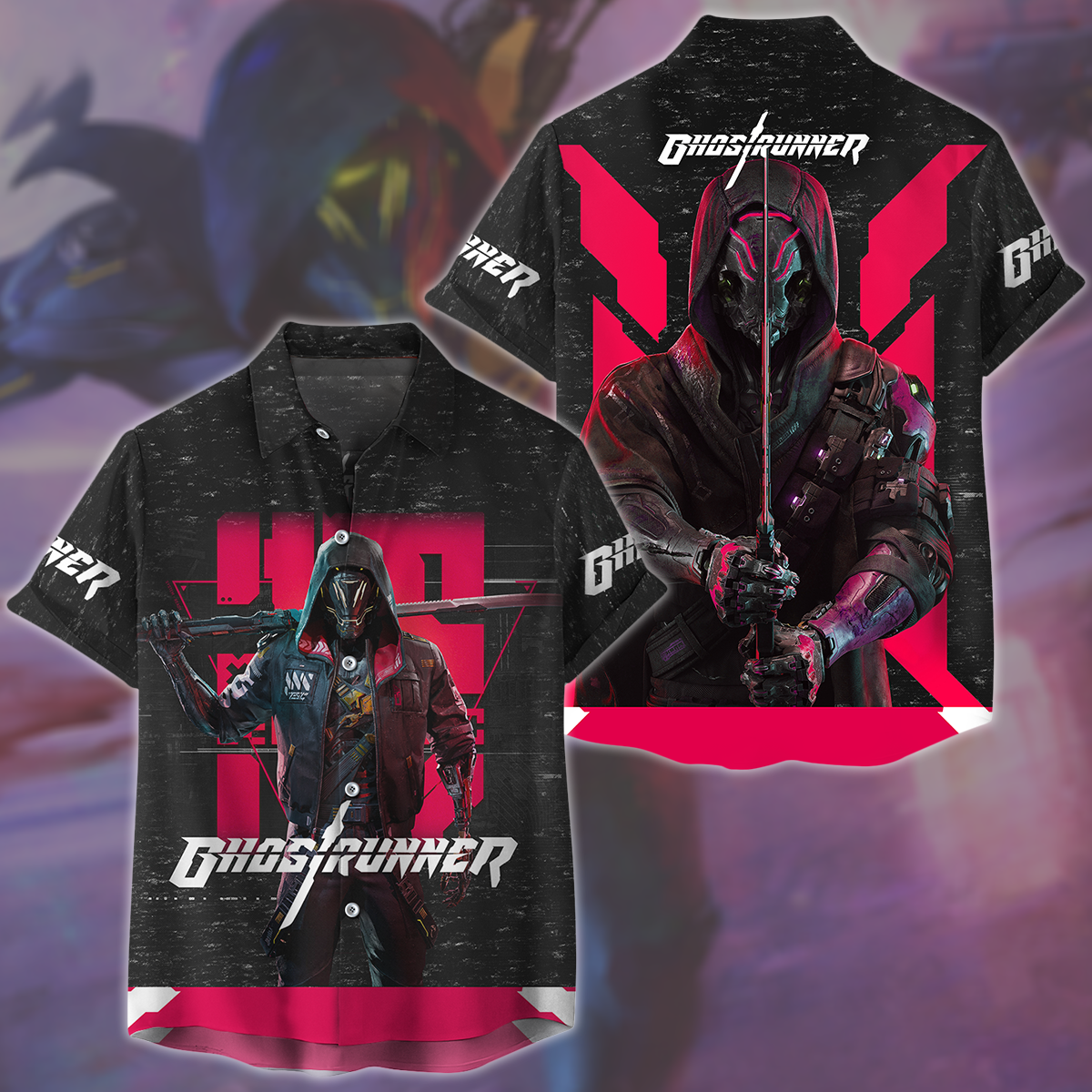 Ghostrunner Video Game All Over Printed T-shirt Tank Top Zip Hoodie Pullover Hoodie Hawaiian Shirt Beach Shorts Joggers