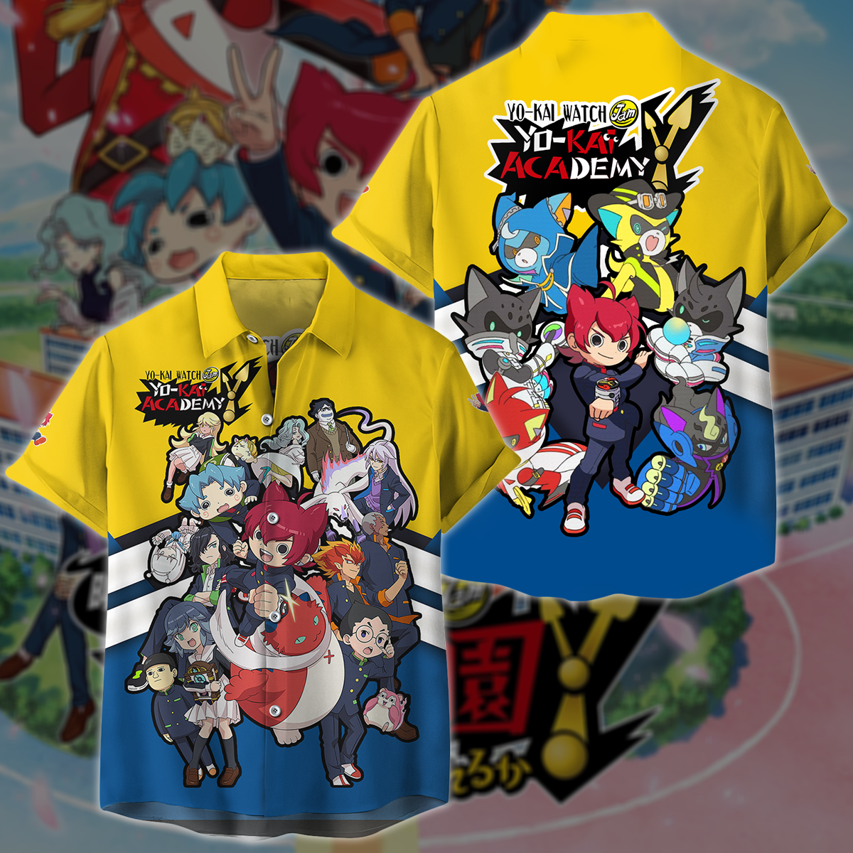 Yo-kai Watch Jam: Yo-kai Academy Y Video Game 3D All Over Printed T-shirt Tank Top Zip Hoodie Pullover Hoodie Hawaiian Shirt Beach Shorts Jogger Hawaiian Shirt S