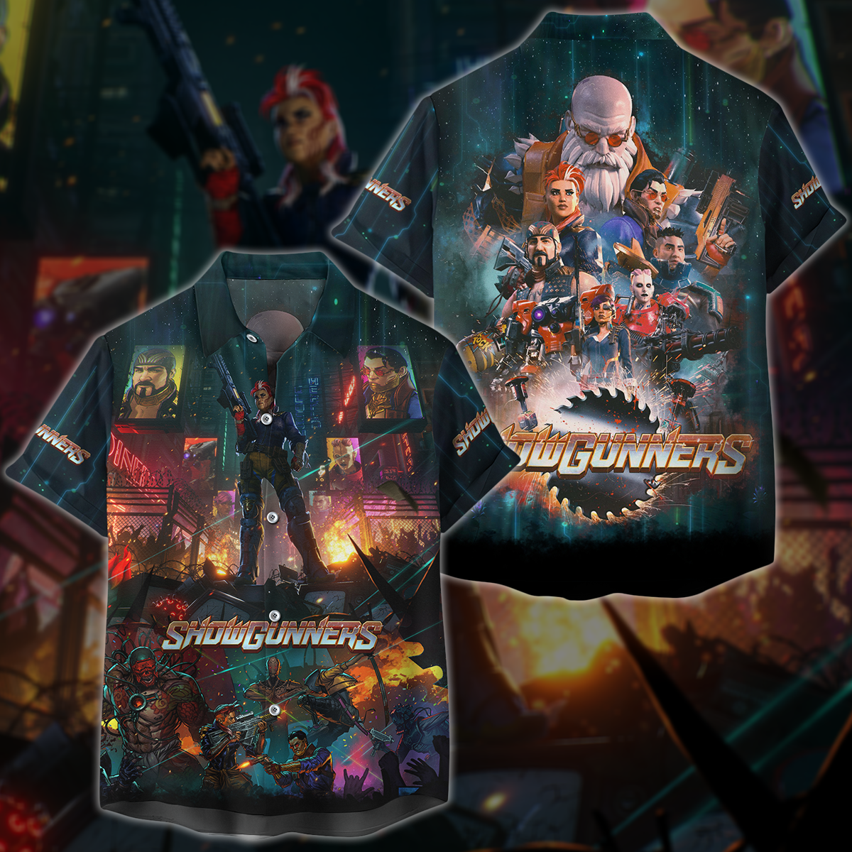 Showgunners Video Game 3D All Over Printed T-shirt Tank Top Zip Hoodie Pullover Hoodie Hawaiian Shirt Beach Shorts Jogger Hawaiian Shirt S