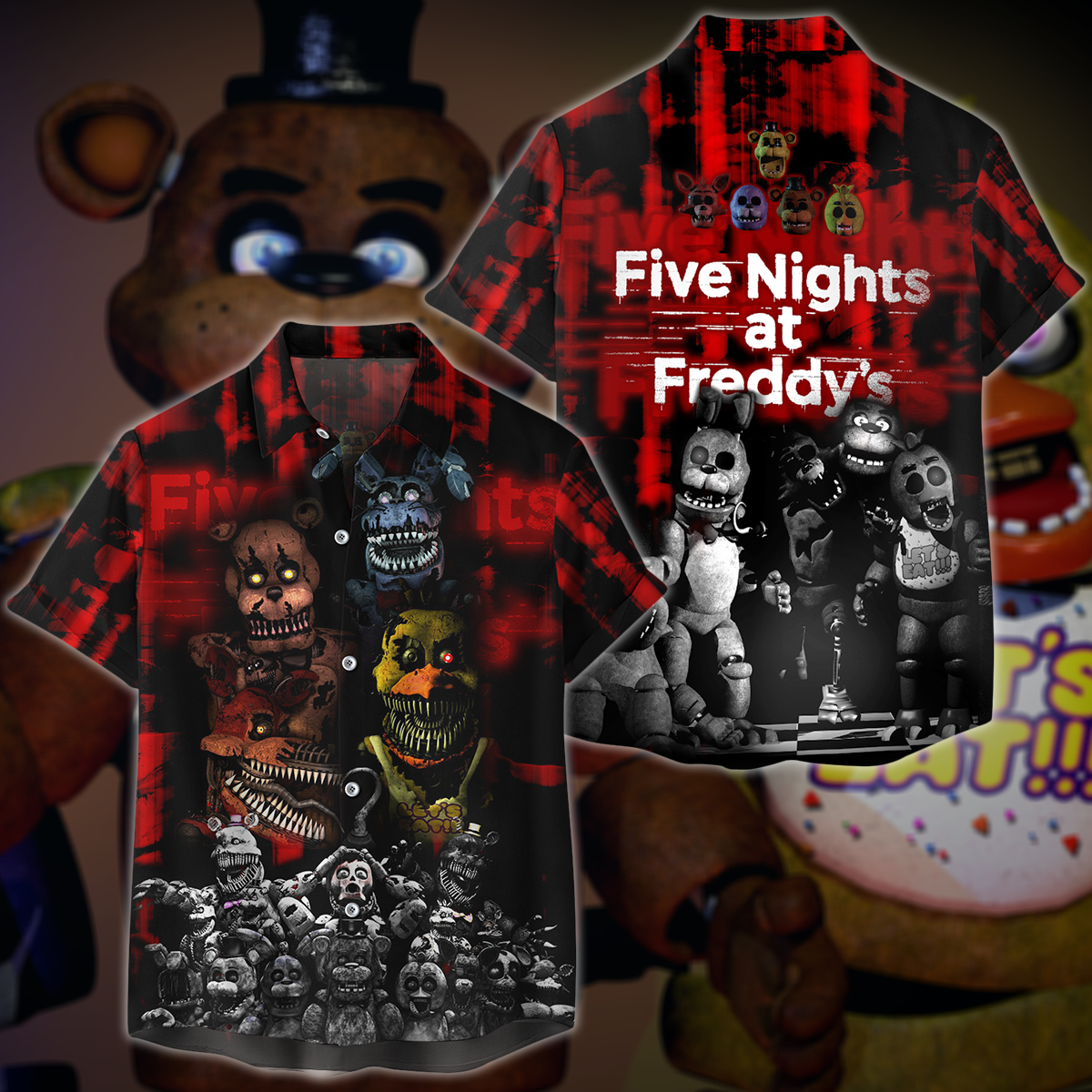 Five Nights At Freddy's Video Game 3D All Over Print T-shirt Tank Top Zip Hoodie Pullover Hoodie Hawaiian Shirt Beach Shorts Jogger Hawaiian Shirt S