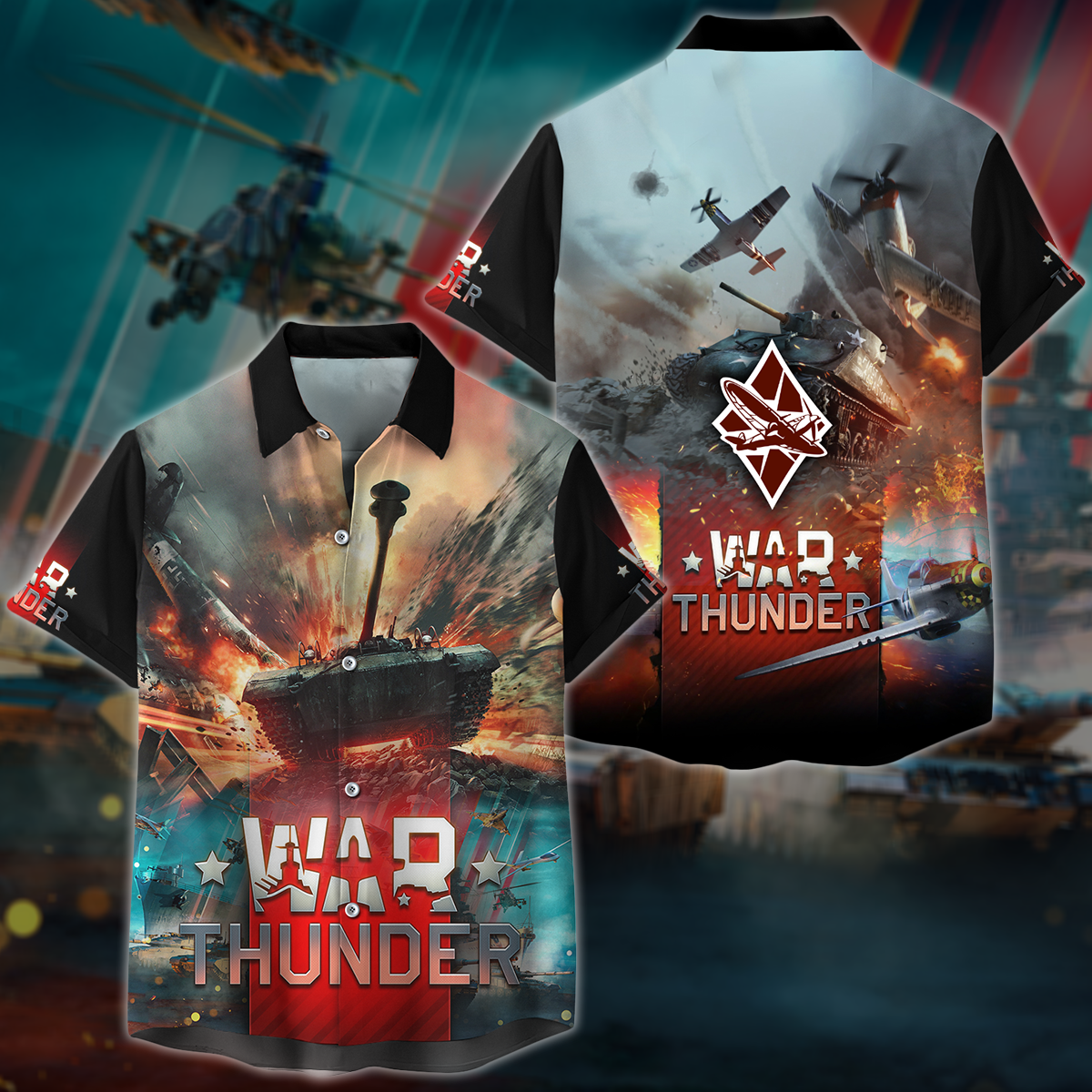 War Thunder Video Game 3D All Over Printed T-shirt Tank Top Zip Hoodie Pullover Hoodie Hawaiian Shirt Beach Shorts Jogger Hawaiian Shirt S
