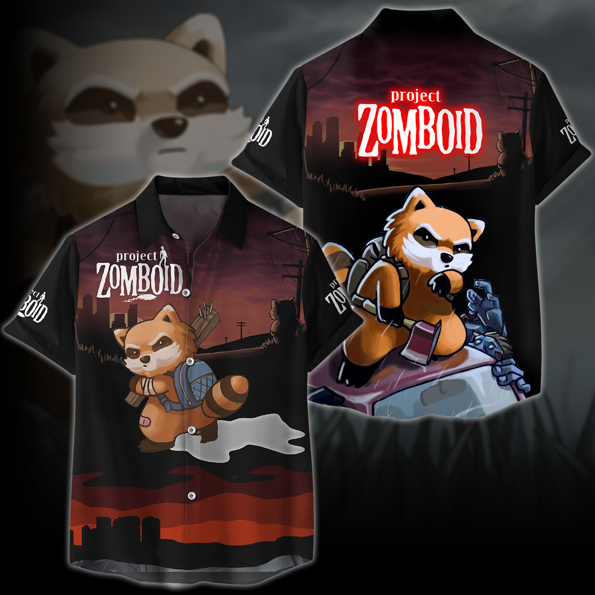 Project Zomboid Video Game 3D All Over Printed T-shirt Tank Top Zip Hoodie Pullover Hoodie Hawaiian Shirt Beach Shorts Jogger Hawaiian Shirt S