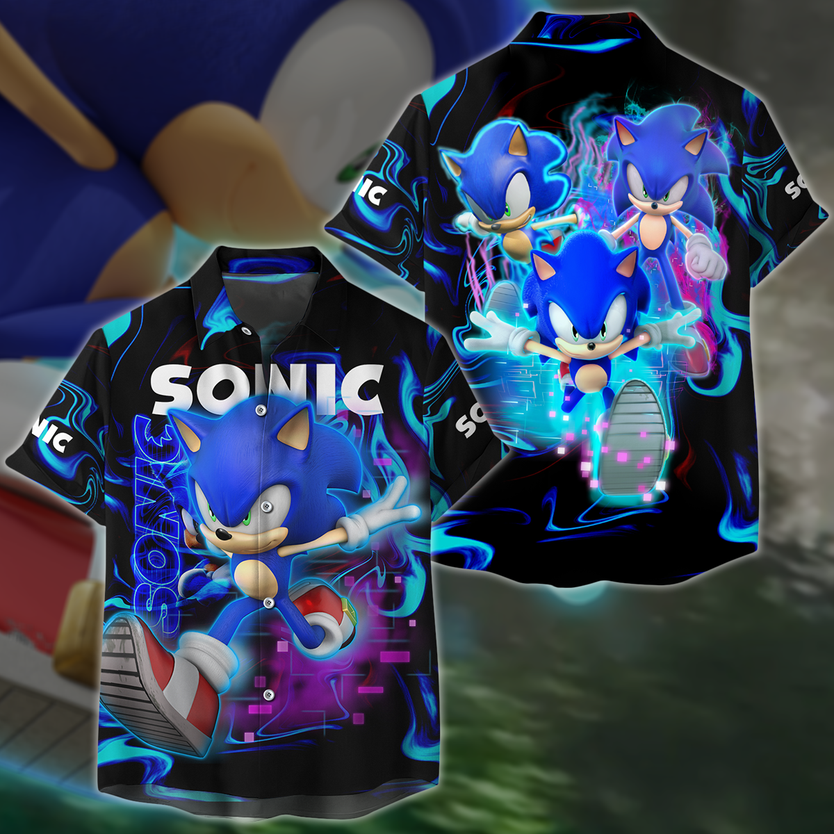Sonic Video Game 3D All Over Print T-shirt Tank Top Zip Hoodie Pullover Hoodie Hawaiian Shirt Beach Shorts Jogger Hawaiian Shirt S