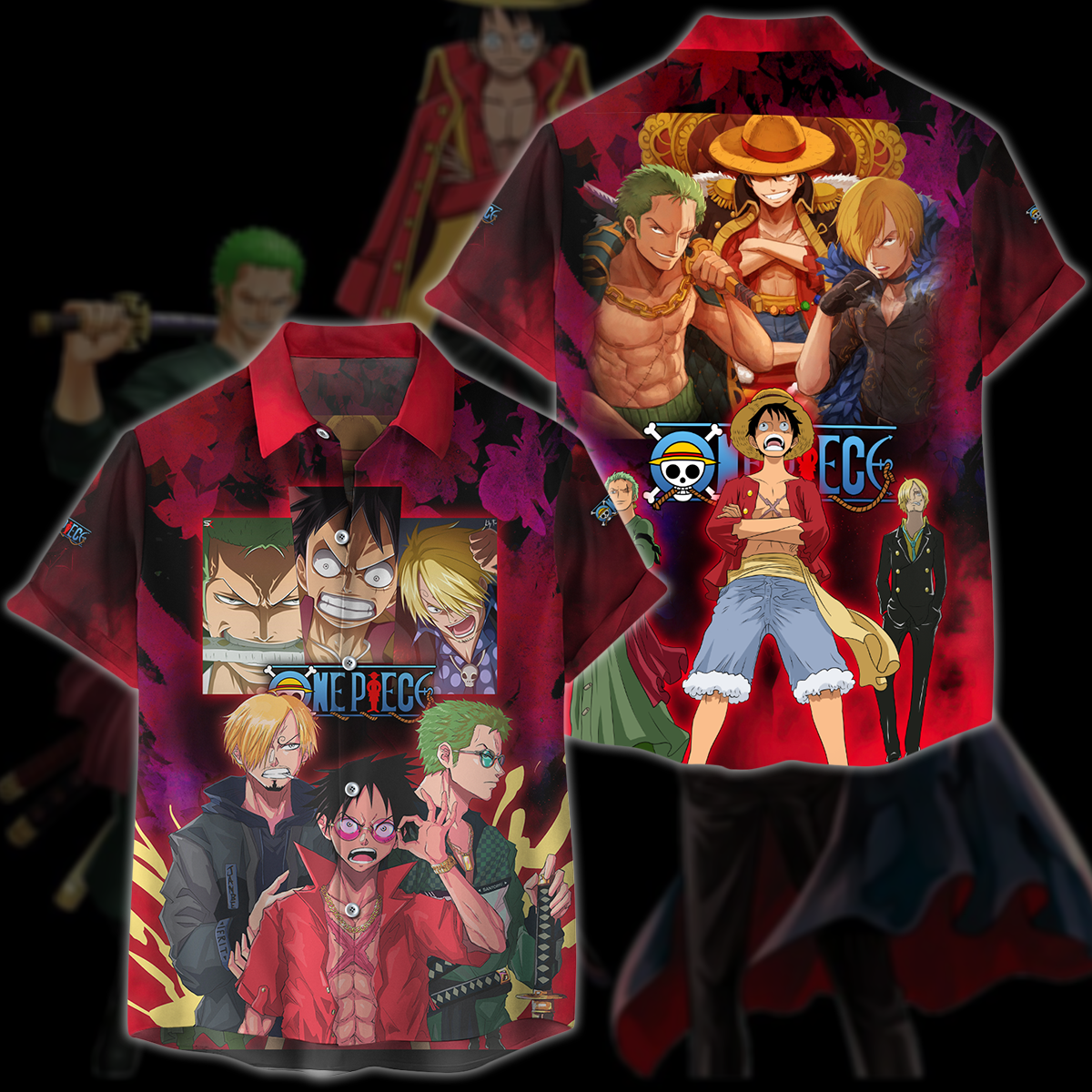 One Piece Luffy Sanji Zoro Anime Manga 3D All Over Print T-shirt Tank Top Zip Hoodie Pullover Hoodie Hawaiian Shirt Beach Shorts Jogger Hawaiian Shirt S