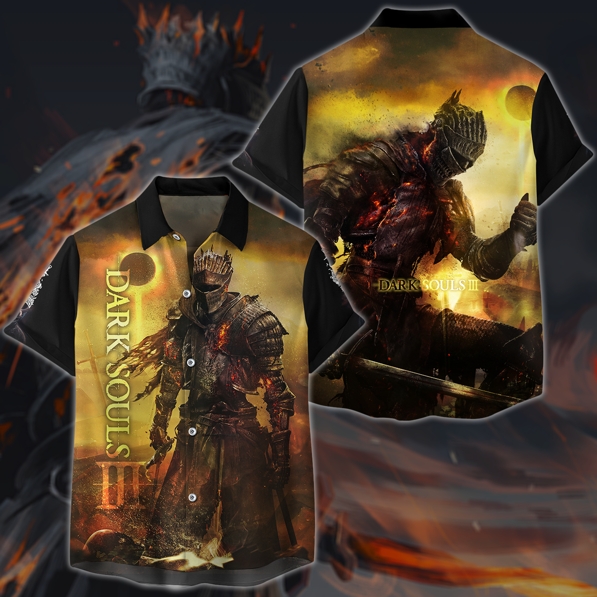 Dark Souls 3 Video Game 3D All Over Printed T-shirt Tank Top Zip Hoodie Pullover Hoodie Hawaiian Shirt Beach Shorts Jogger Hawaiian Shirt S