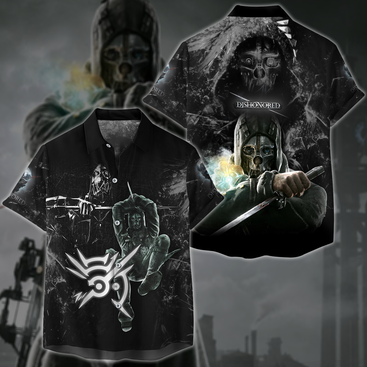 Dishonored Video Game 3D All Over Printed T-shirt Tank Top Zip Hoodie Pullover Hoodie Hawaiian Shirt Beach Shorts Jogger Hawaiian Shirt S