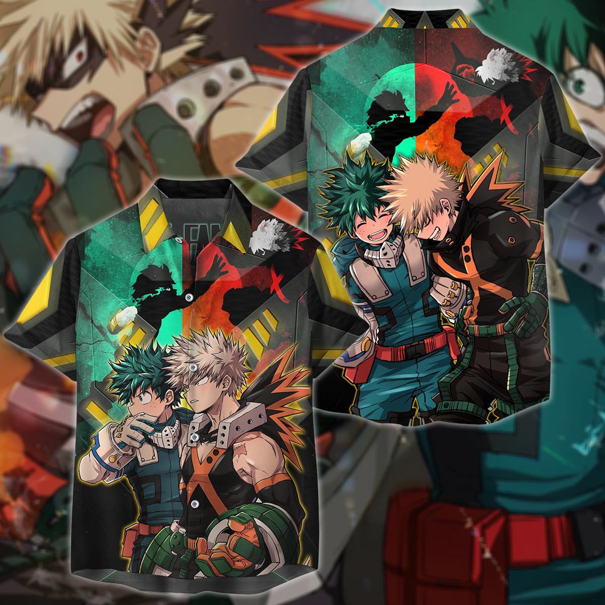 My Hero Academia: Deku x Bakugo 3D All Over Print T-shirt Tank Top Zip Hoodie Pullover Hoodie Hawaiian Shirt Beach Shorts Jogger Hawaiian Shirt S