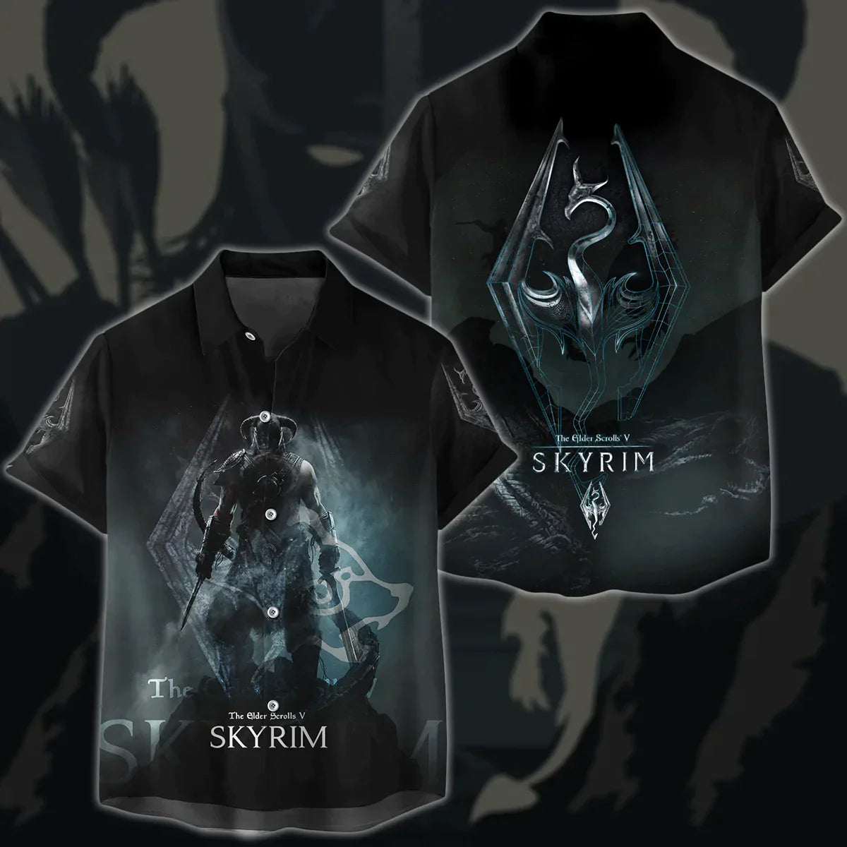 The Elder Scrolls V: Skyrim Video Game 3D All Over Printed T-shirt Tank Top Zip Hoodie Pullover Hoodie Hawaiian Shirt Beach Shorts Jogger Hawaiian Shirt S