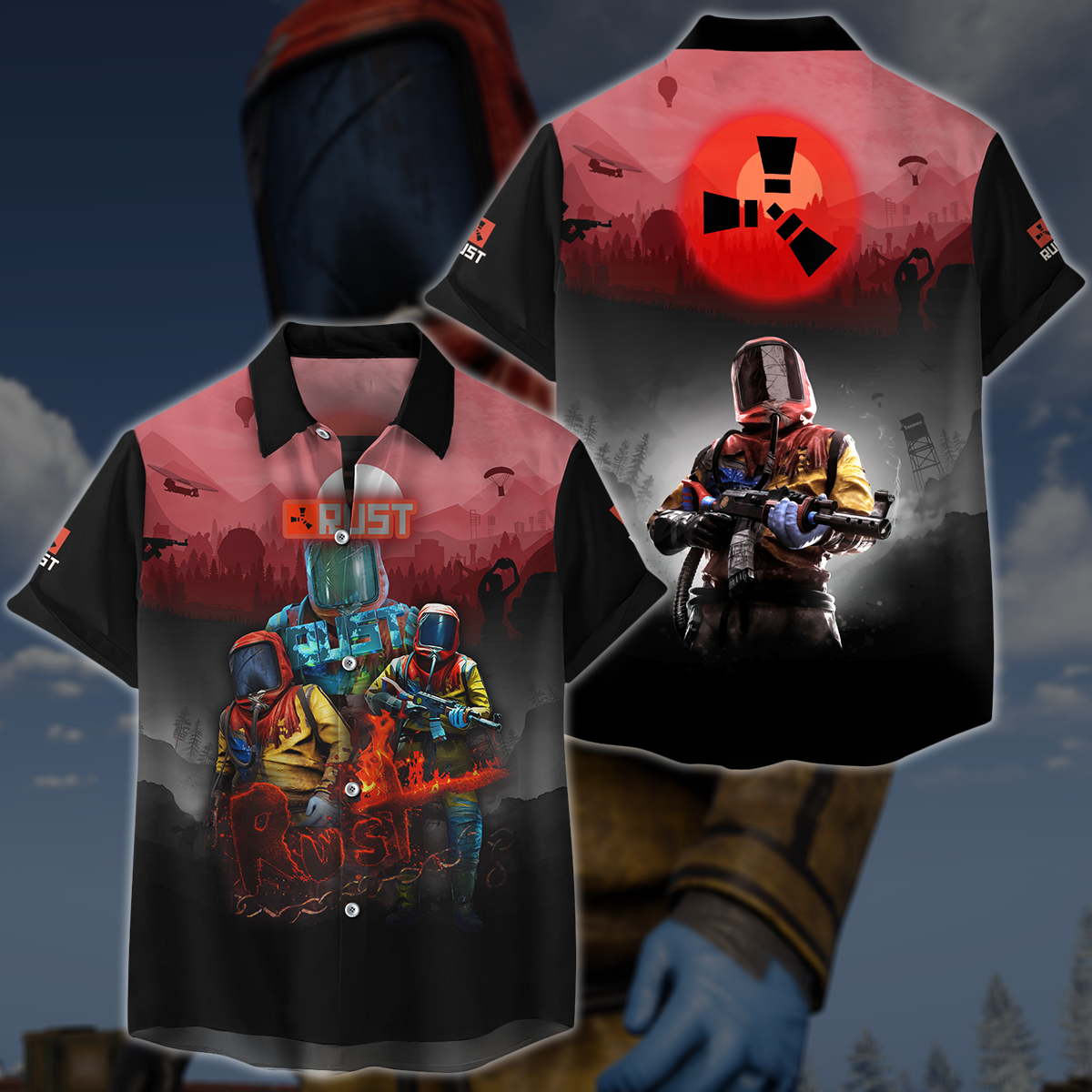 Rust Video Game 3D All Over Printed T-shirt Tank Top Zip Hoodie Pullover Hoodie Hawaiian Shirt Beach Shorts Jogger Hawaiian Shirt S