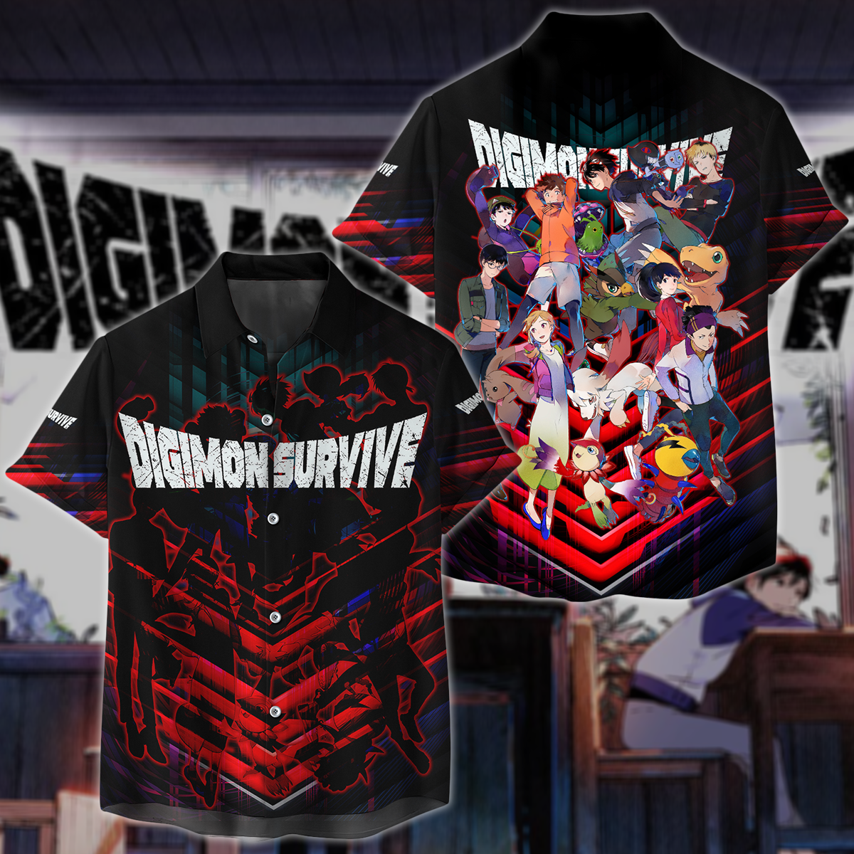 Digimon Survive Video Game 3D All Over Print T-shirt Tank Top Zip Hoodie Pullover Hoodie Hawaiian Shirt Beach Shorts Jogger Hawaiian Shirt S