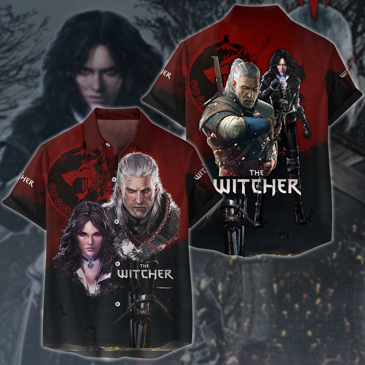 The Witcher Geralt & Yennefer Video Game 3D All Over Printed T-shirt Tank Top Zip Hoodie Pullover Hoodie Hawaiian Shirt Beach Shorts Jogger Hawaiian Shirt S