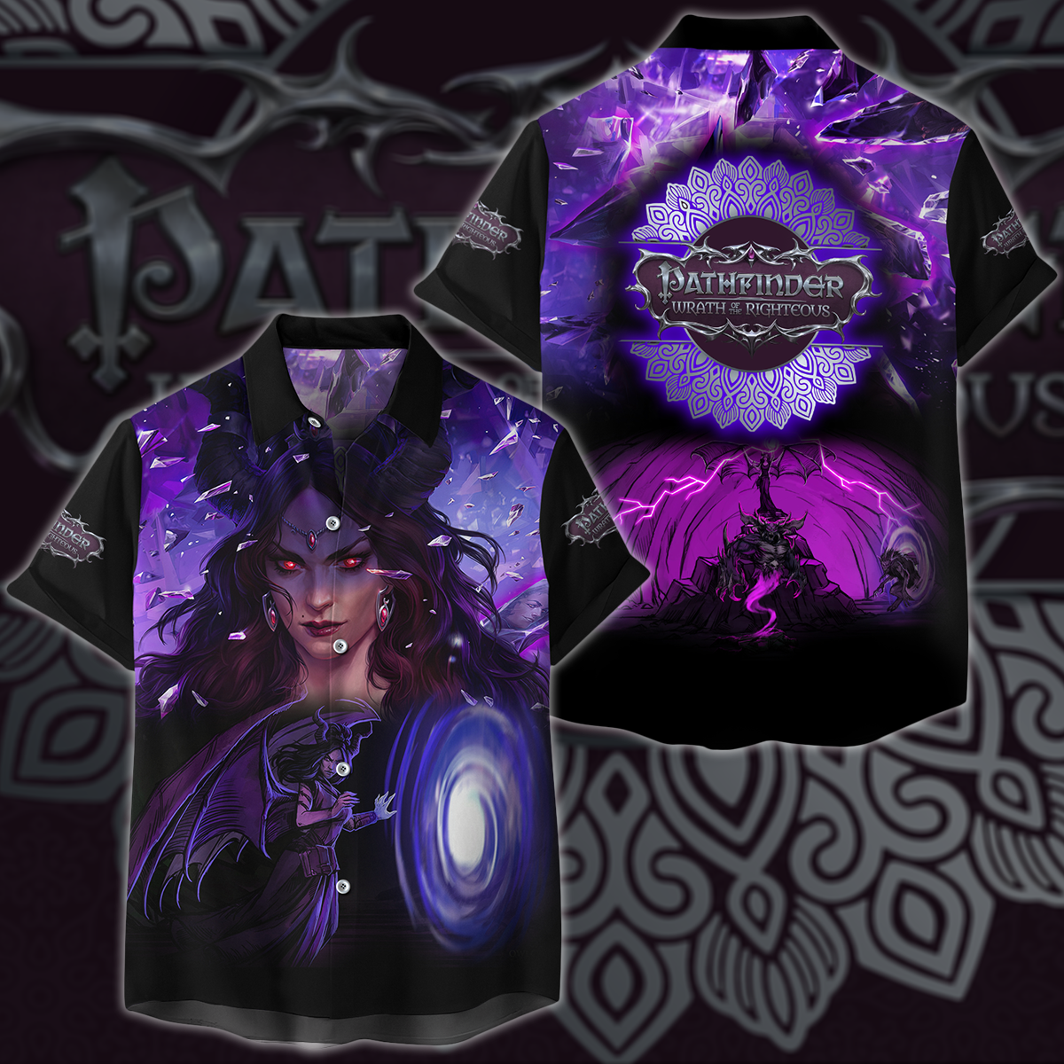 Pathfinder: Wrath of the Righteous Video Game 3D All Over Printed T-shirt Tank Top Zip Hoodie Pullover Hoodie Hawaiian Shirt Beach Shorts Jogger Hawaiian Shirt S