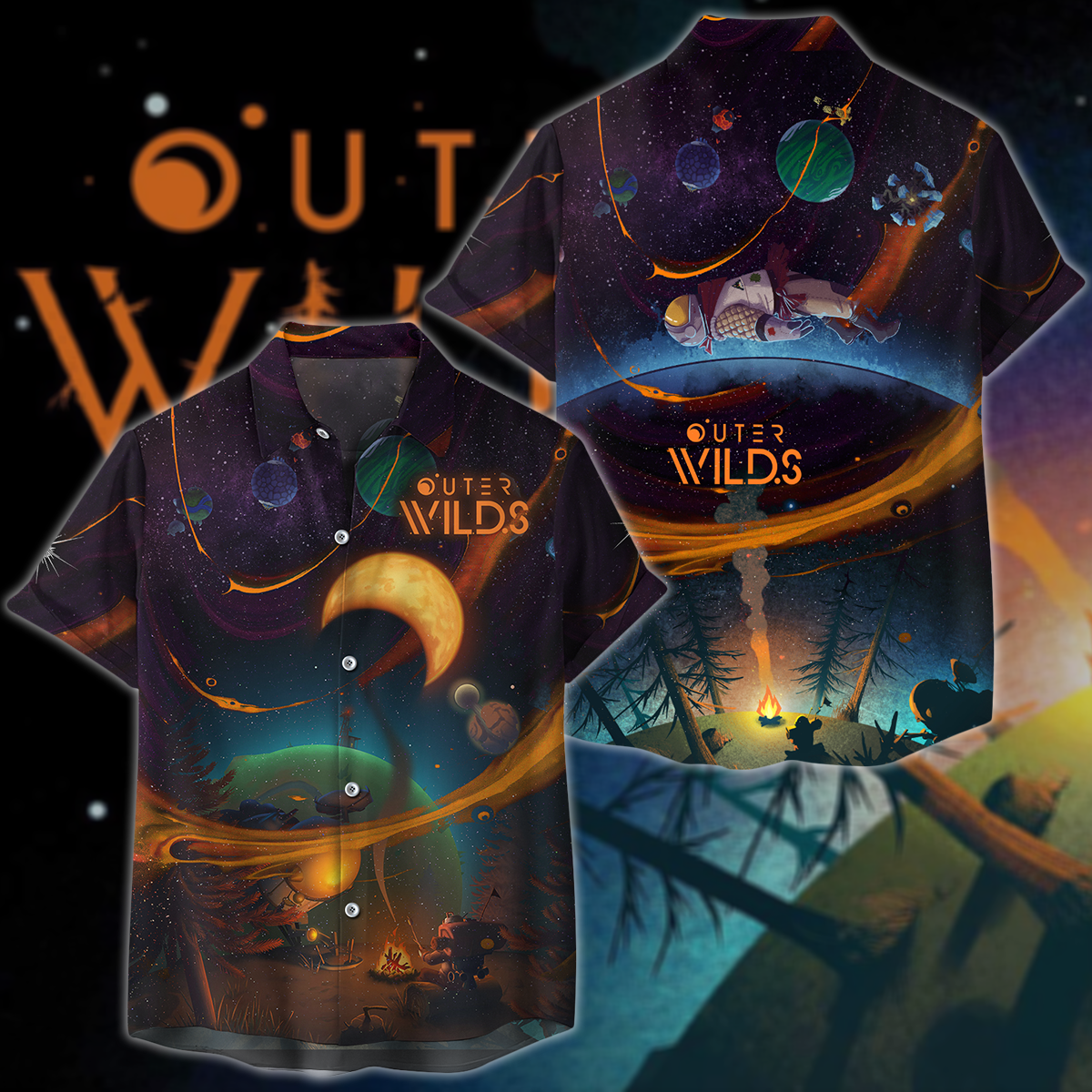 Outer Wilds Video Game 3D All Over Print T-shirt Tank Top Zip Hoodie Pullover Hoodie Hawaiian Shirt Beach Shorts Jogger Hawaiian Shirt S