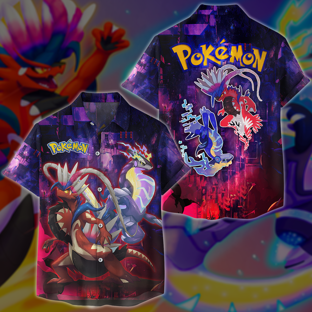 Pokemon Scarlet Violet Video Game 3D All Over Print T-shirt Tank Top Zip Hoodie Pullover Hoodie Hawaiian Shirt Beach Shorts Jogger Hawaiian Shirt S