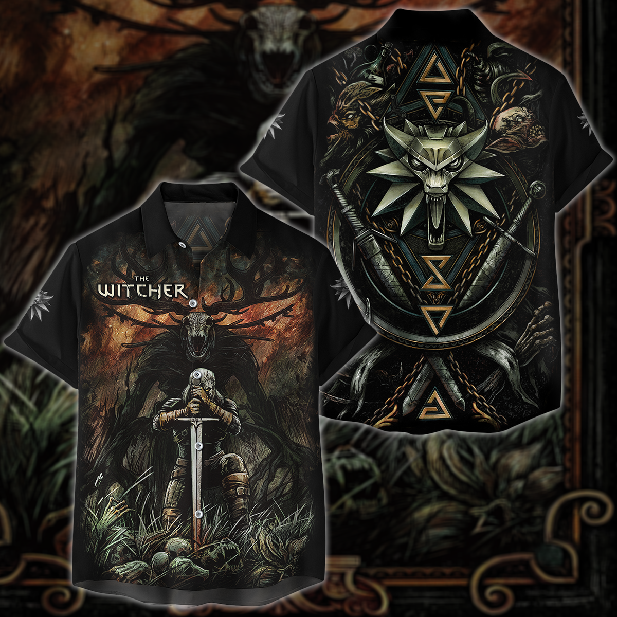 The Witcher Video Game 3D All Over Printed T-shirt Tank Top Zip Hoodie Pullover Hoodie Hawaiian Shirt Beach Shorts Jogger Hawaiian Shirt S