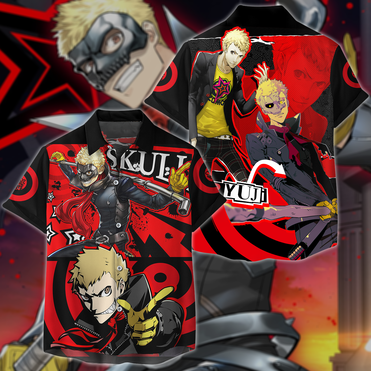 Persona 5 Strikers Ryuji Sakamoto Video Game 3D All Over Print T-shirt Tank Top Zip Hoodie Pullover Hoodie Hawaiian Shirt Beach Shorts Jogger Hawaiian Shirt S