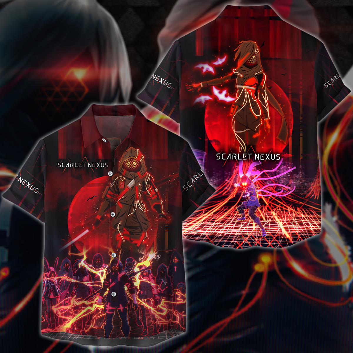 Scarlet Nexus Video Game 3D All Over Printed T-shirt Tank Top Zip Hoodie Pullover Hoodie Hawaiian Shirt Beach Shorts Jogger Hawaiian Shirt S