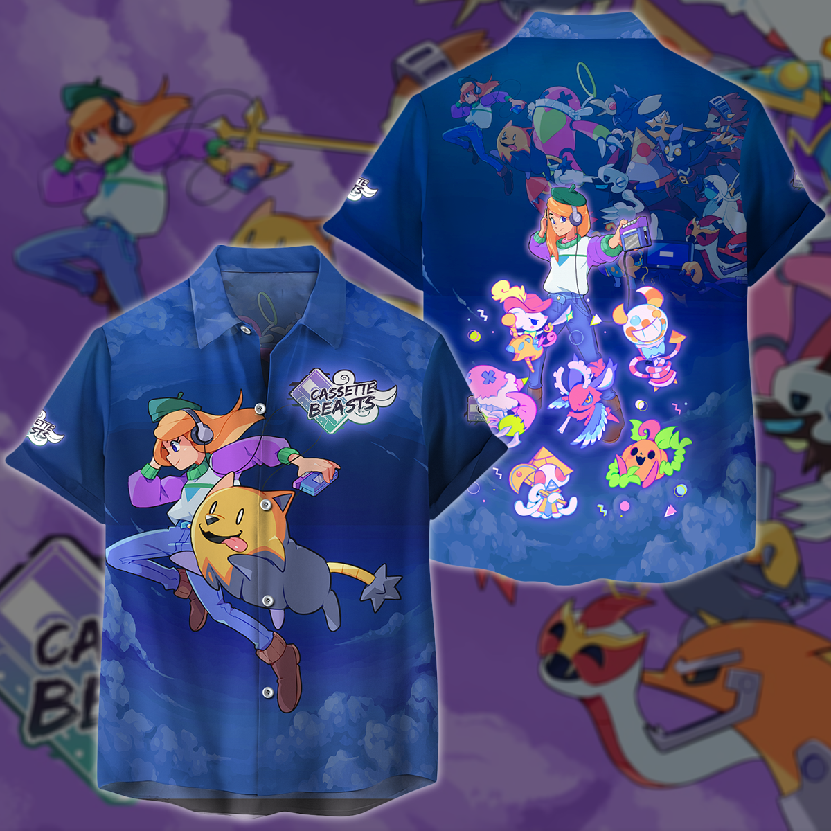 Cassette Beasts Video Game 3D All Over Printed T-shirt Tank Top Zip Hoodie Pullover Hoodie Hawaiian Shirt Beach Shorts Jogger Hawaiian Shirt S