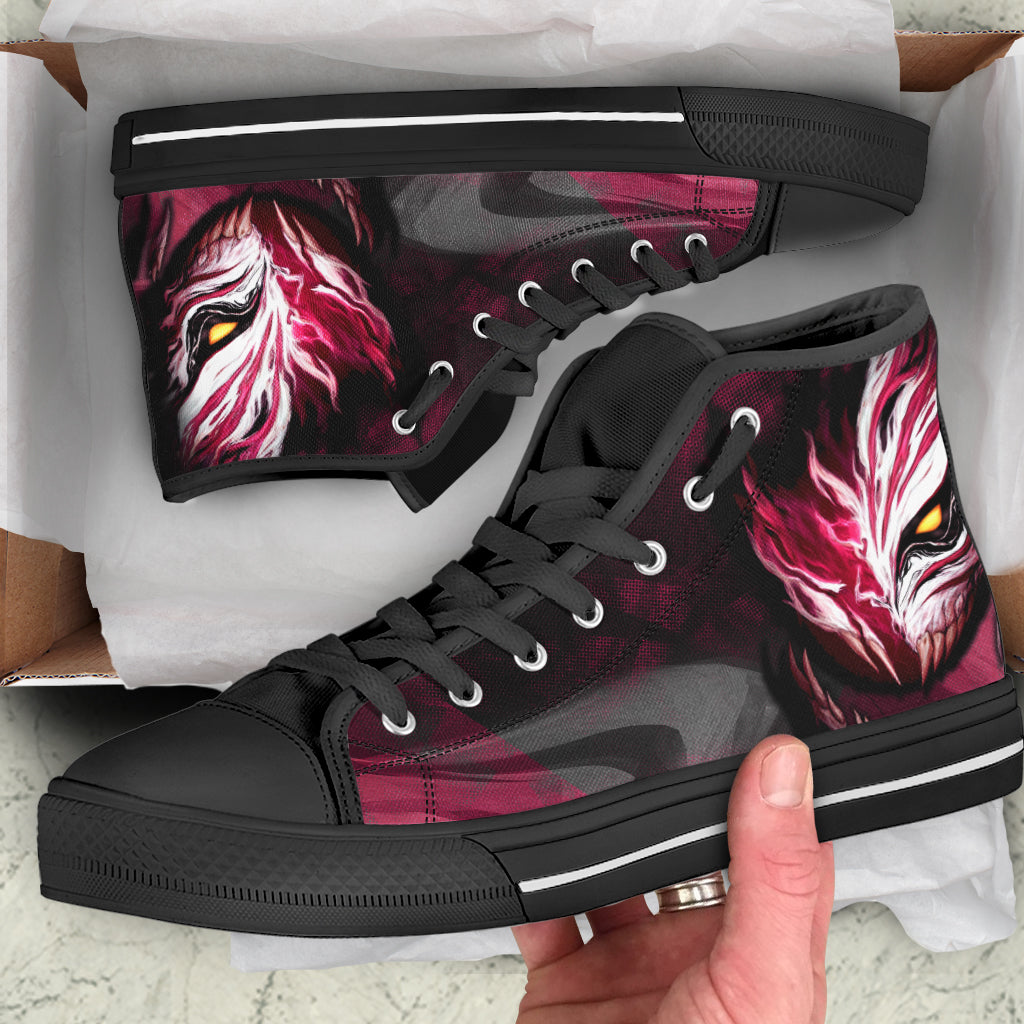 Bleach Ichigo Kurosaki Mask High Top Shoes SIZE 29