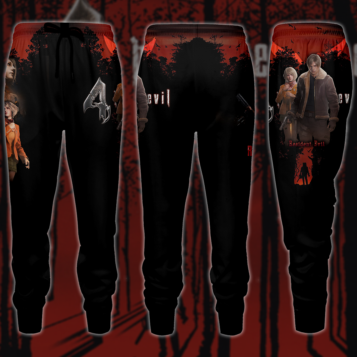 Resident Evil: Leon & Ashley Video Game 3D All Over Printed T-shirt Tank Top Zip Hoodie Pullover Hoodie Hawaiian Shirt Beach Shorts Jogger Joggers S